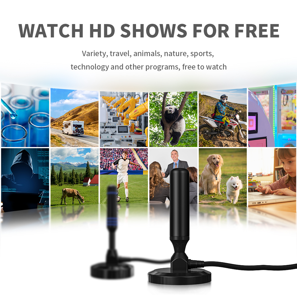 RG174 Cable Wireless Satellite Indoor Free Shipping Remote Controlled Rotating Digital HDTV TV Antenna