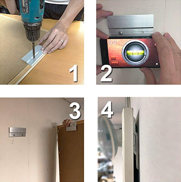 Aluminum Z Clip Hanger for Heavy Duty Mirror Picture and Panel Hook Type Installation