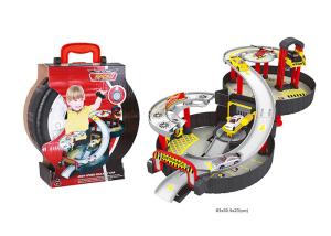 Quality 24 &quot; Portable Kids Toy Vehicles Parking Garage With Assembly Track 2 Cars wholesale