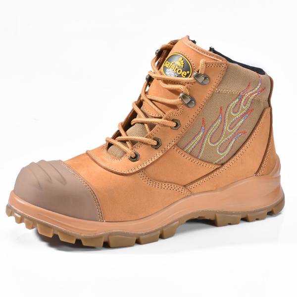 American ANSI Mens Leather Work Boots HRO 300 Heat Resistant Rubber Sole