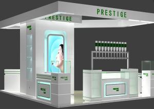 Quality Wooden Cosmetic Display Cabinet With LED Lighting , Makeup Display Shelves wholesale