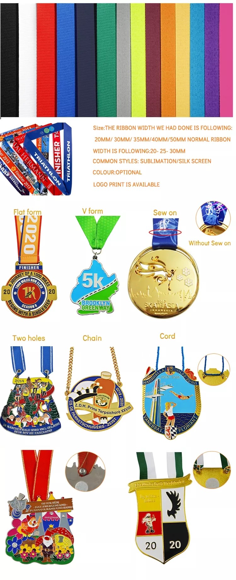 Design your own sport marathon running finisher Zinc alloy medal with lanyard