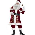 Christmas Plus Size Red Santa Claus Cosplay Suit 11-pieces Set Unisex Adults