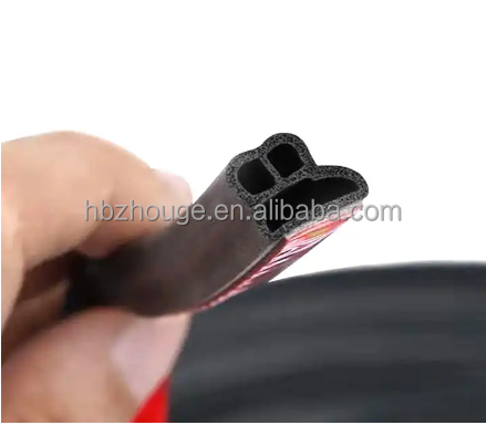Black Rubber U Shape Trim-Lock Plastic Vinyl Edge Trim Molding with Steel Belt Insert