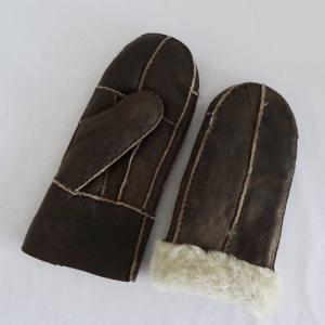 Quality Manufacturer customized shearling sheepskin double face mitten gloves wholesale