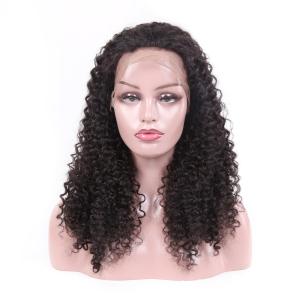 Quality Jet Black Real Virgin Hair Lace Wigs , 100 Human Full Lace Wigs Kinky Curly wholesale
