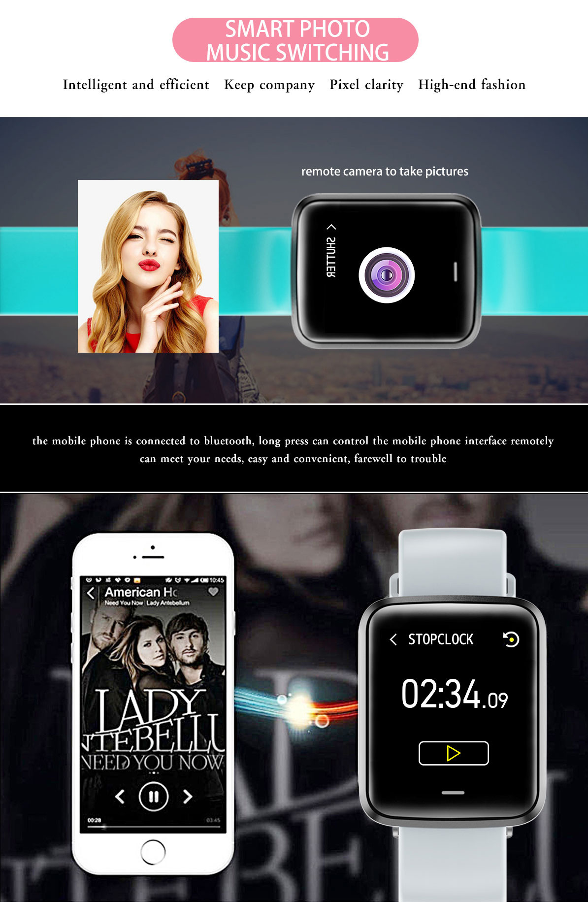 Hazel Full Heart Rate Smartwatch Touch Screen Smart Watch H19D Dynamic 1.3 Inch