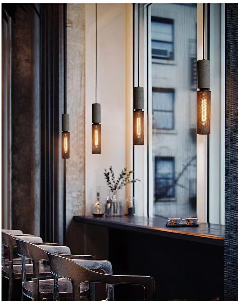 Industrial Pendant Lights Interior Iron Lampshade Bar Table living room Cement Pendant Lights(WH-VP-181)