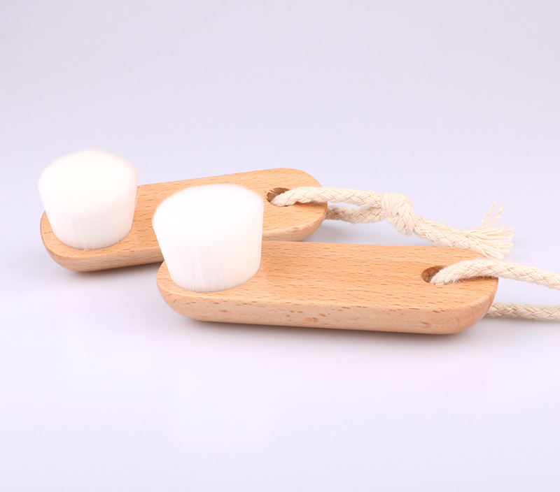 Ultra Soft Mild Fiber Facial Beauty Device Wooden Face Cleansing Brush