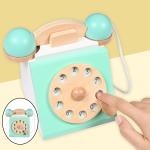 Dial Telephone Unfinished Wood Crafts Interactive Early Edcuation For Kids