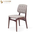 Modern Classic Red Faux Leather Dining Chairs 58cm Width Solid Wood Legs