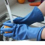 Blue Unlined Oil Proof Household 55g Rubber Cleaning Gloves