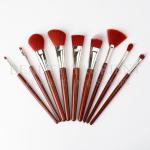 Luxury 9Pieces Private Label Makeup Brushes Red Makeup Brush Set 20.3cm