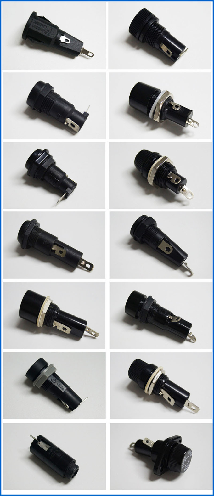 Nut Mounting Quick Connect 3AG 6.35x30mm Glass Fuse Holder R3-13 10A 250V 3
