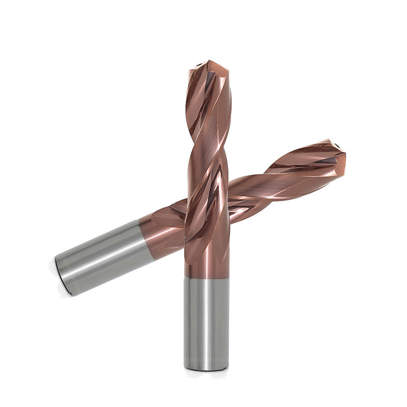 Solid 2 Flutes 10mm Tungsten Carbide Drills With Coolant