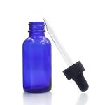Blue Glass 1 Oz Boston Round Bottles 30ml For Skin Care Products