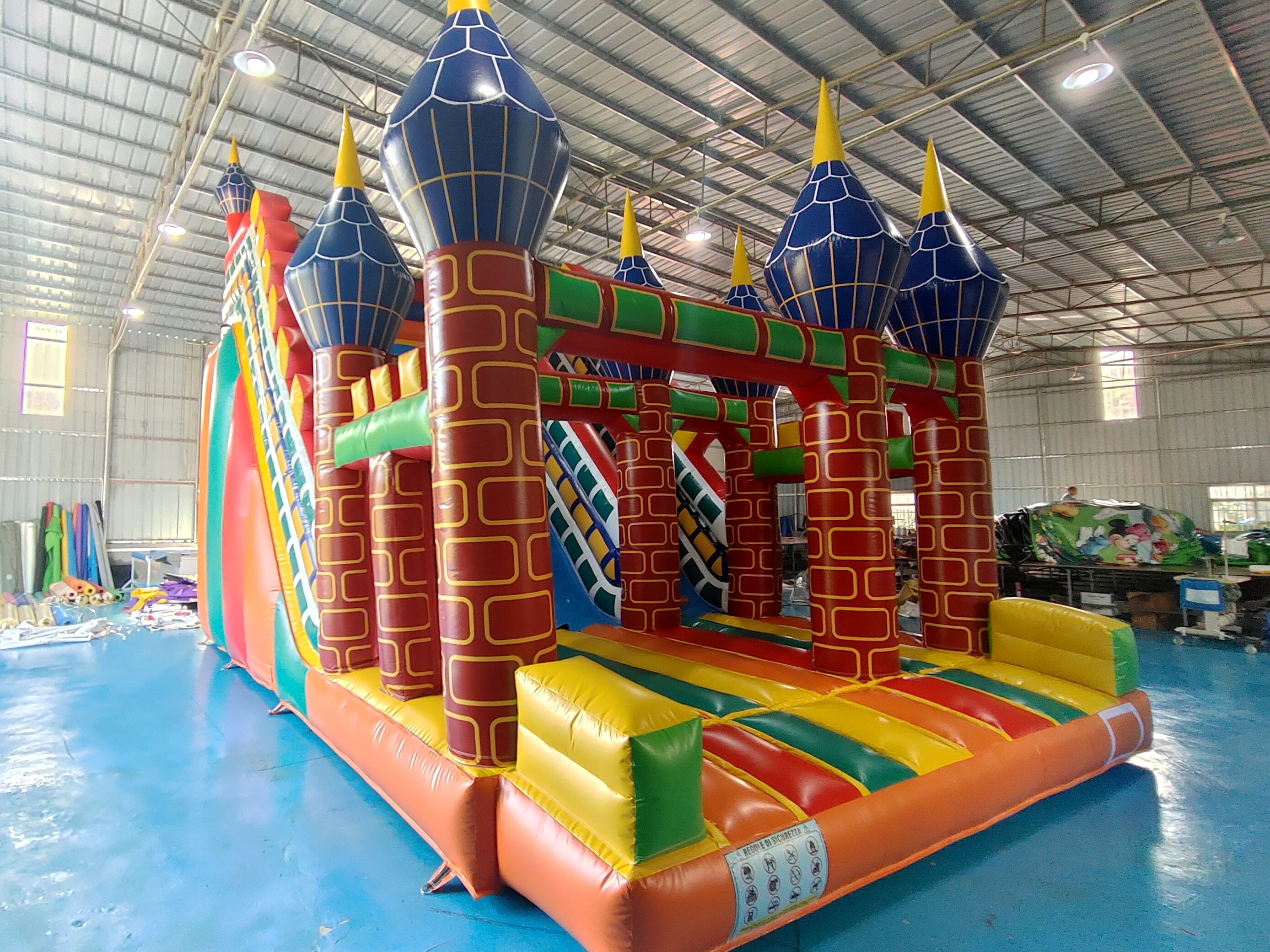 Commercial PVC Inflatable Slide Castle Wide Slides Exotic Charm Castle Inflatable Dry Slide For Kids And Adults