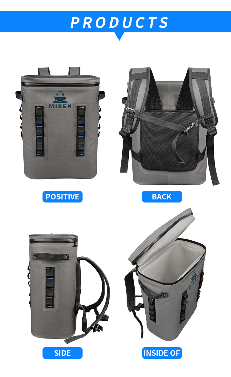 Custom waterproof insulated Nylon 840d Soft Sided Tpu ice backpack Cooler.