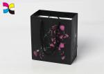 Gold Foil Logo Printed Shopping Paper Bags / Personalized Black Gift Bags