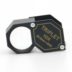 Quality Hexagon Triplet 20.5mm 10X Jewelry Loupe With Black Casing wholesale