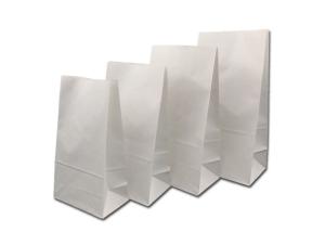 Quality White Biodegradable Kraft Bread Packaging Paper Bags Press Varnishing wholesale