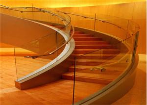 Quality Prefabricated Building Curved Stairs Laminated Glass Tread DIY Installation For Villa wholesale