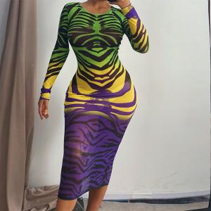 Quality Round Neck Long Sleeve Sexy Women Dresses Polynesian Ethnic Floral wholesale