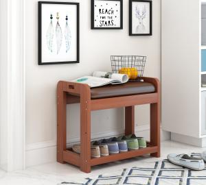 Quality OEM Entryway Wood Small Shoe Bench With Cushion 2 Tier wholesale