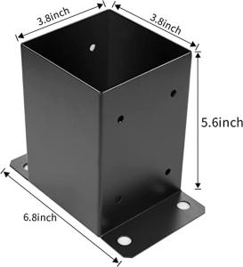 Quality 4 inch Black Powder Coating Metal Wood DIY Pergola Hardware Kit for Heavy Duty Gazebo wholesale
