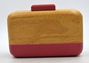 Quality Handmade Acrylic Splic Wooden Box Clutch Pink Stripe And Closure For Women wholesale