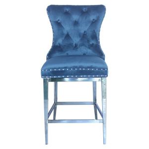 Quality Romantic Blue Color Bar Chair High Back Heavy Base wholesale