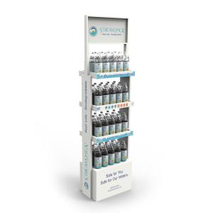 Quality Customized Water Wooden Bottle Display Rack Spring Display Stand for Store wholesale