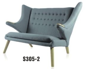 Quality modern home upholstered two seater chaise chair wholesale