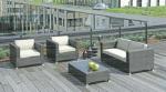 4pcs PE wicker pool furntiure