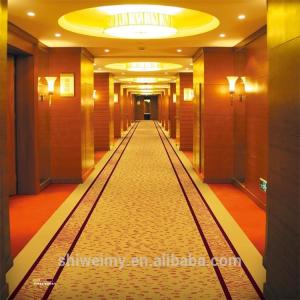 Quality Fire resistant luxury gold color corridor long carpet wholesale
