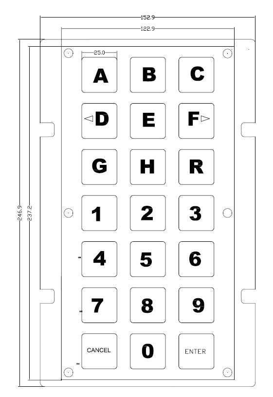 Customized 21 Key Keyboard 3 * 7 Matrix Layout Sus 304 Stainless Steel Material
