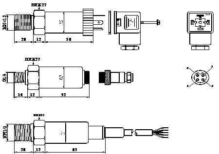 316 Stainless Steel 1000bar Digital Miniature Pressure Sensor