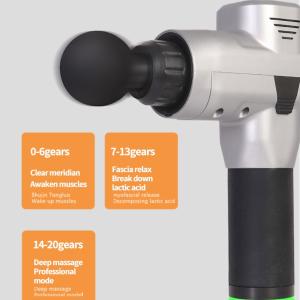 Quality Silver Cordless Muscle Massager 6Hr Rechargeable Deep Tissue Percussion Massager wholesale