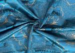 240cm Polyester Warp Knitted Fabric Blue Waterproof Gold Powder Printed