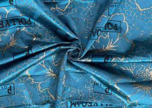 Quality 240cm Polyester Warp Knitted Fabric Blue Waterproof Gold Powder Printed wholesale