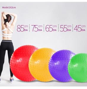 Quality Diameter 55cm Pilates Gym Ball , Ecofriendly Pink Massage Ball PVC Material wholesale