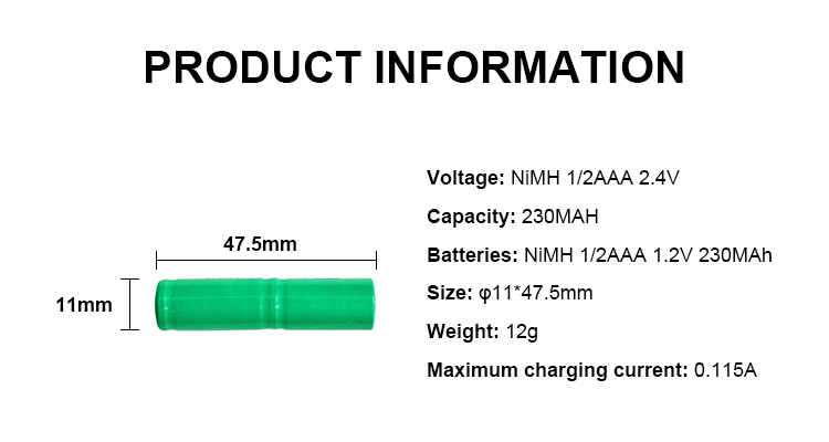 Storage Nickel Rechargeable Battery 2.4v 250mah Nimh Battery Pack for Hair clipper