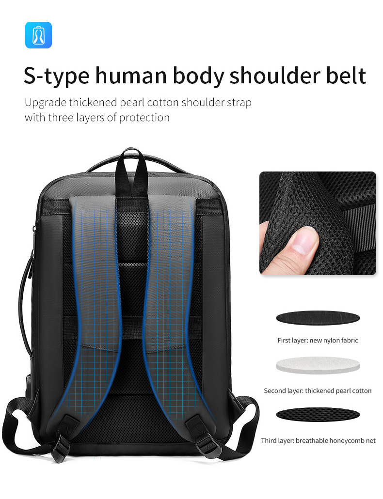 Factory hot sell bag custom logo usb waterproof notebook wholesale men 15.6 inch laptop bag travel school laptop backpack