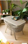 Soft Doll Cotton Cushion Contemporary Style 3Piece Outdoor Patio Table and Chair
