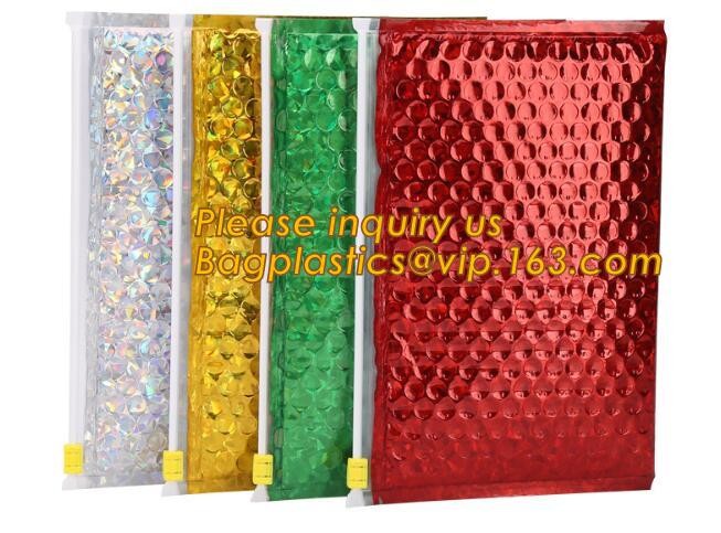 Cosmetic Pink Slider Padded Bag/Silver k Bag With Bubble,Padded Envelopes Cheap Aluminium Foil k Holographic