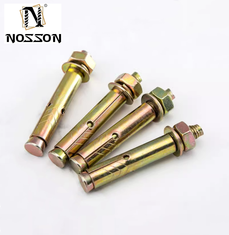 Brown Steel M6 M8 M10 Expansion Anchor Bolt Fix Bolt Shield Anchor With Hex Bolt For Heavy Duty Applications Grey Finish
