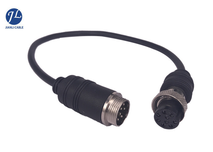 Auto Rear View Camera Aviation Cable With 9 Pin GX16 Connector Signal Transmission