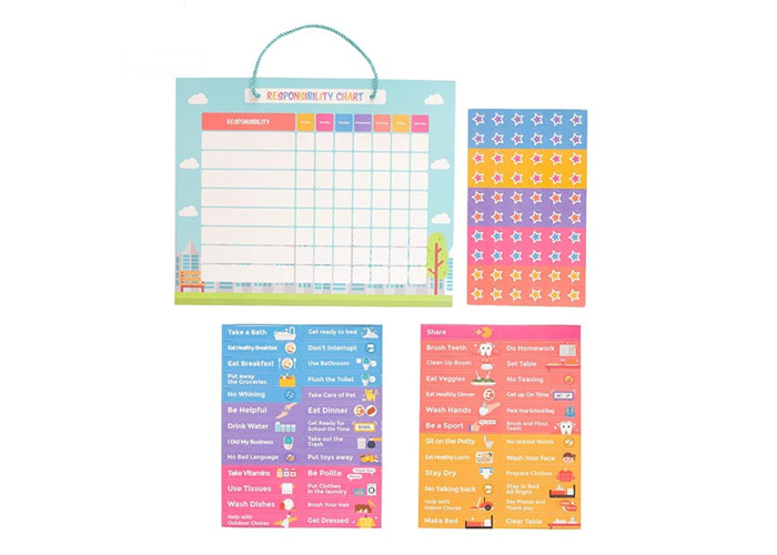 Magnetic Reward Behavior Star Chore Chart 17X12 inch，Magnetic Dry Earse Board