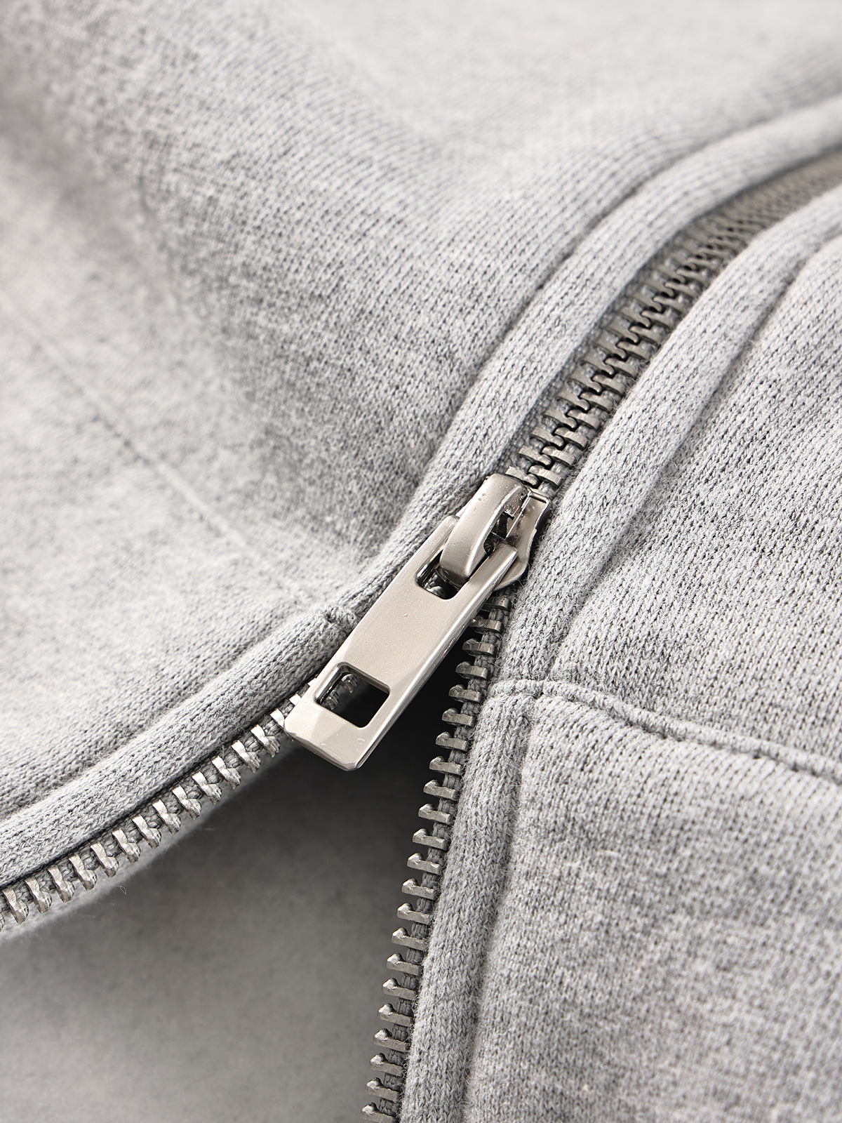 Zip Up Heavyweight Cotton Hoodie Cropped Winter Polyester Solid Male Black