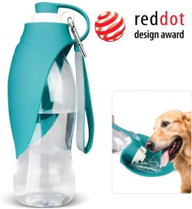 Quality Collapsible Silicone Dog Water Bottle Eco Friendly Leaf Shape wholesale